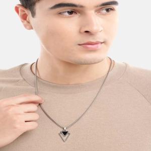 Unisex Triangular Shaped Pendant With Chain