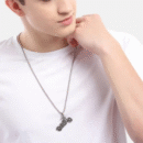 Unisex Silver Bike Shaped Pendant With Chain