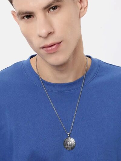 Unisex Om Divine Lord Mahamrityunjay Antique Pendant With Chain