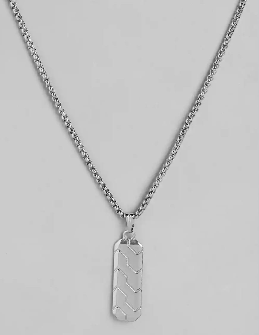 Unisex Silver Pendant With Chain - Image 2