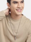 Unisex Silver Arrow Pendant Necklace With Chain