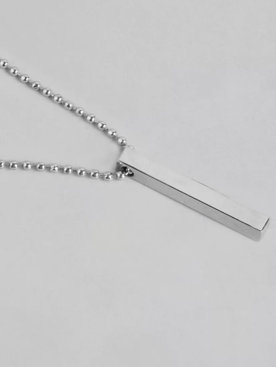 Unisex silver pendant with chain - Image 2