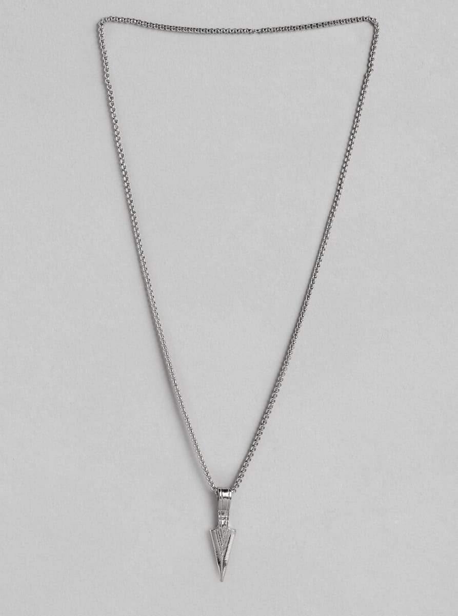 Unisex Arrow Pendant Necklace With Chain - Image 2