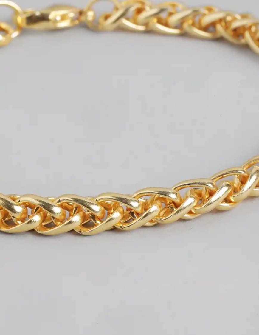 Men’s Gold Plated Cuban Link Chain Bracelet - Image 4