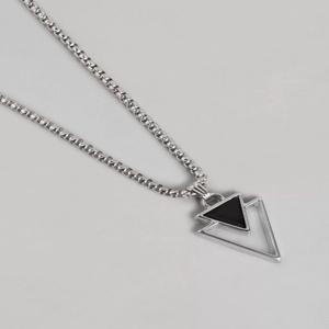 Unisex Triangular Shaped Pendant With Chain - Image 3